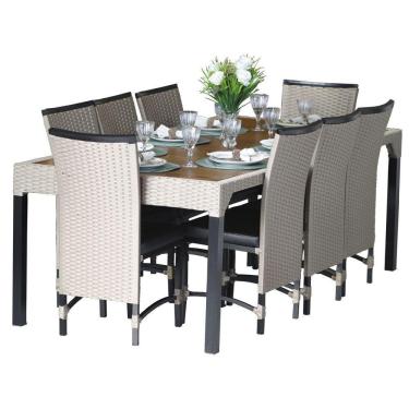 Imagem de 8 Cadeiras Cannes Corda Náutica E Mesa Com Tampo - Trama Rami