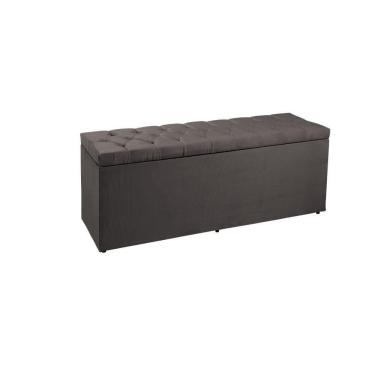 Imagem de Recamier Sofá Baú Madrid 90 Cm Suede Cinza