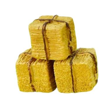 Imagem de Almencla Conjunto de 3 Mini Fardos de Feno - Modelo de Fardos de Feno Simulados - Decoração Multifuncional e Fofa para Cenários de Colheita em Casa, Quadrado 2.5x2.5x2.5cm