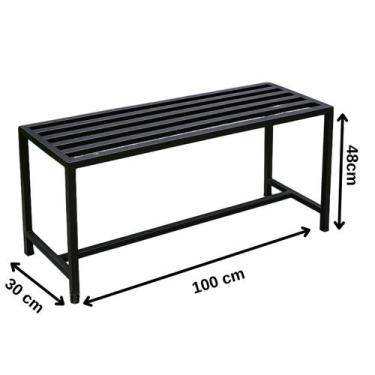 Imagem de Banco Industrial Reforçado Aço Preto E Resistente 100cm - MP Imparts