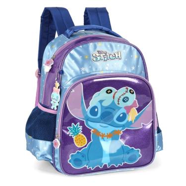 Imagem de Mochila Lilo Stitch Grande Violeta Reforçada Juvenil Disney