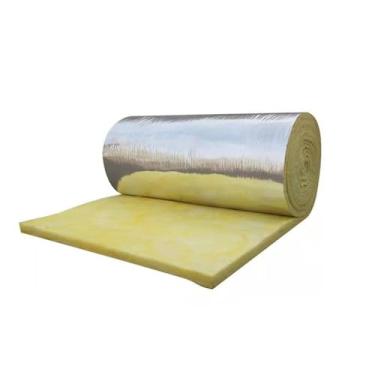 Imagem de Cobertor de isolamento de fibra de vidro com revestimento laminado cobertor de isolamento à prova de fogo para parede de telhado tubo de duto HVAC (1,2 x 20 m/3,9 x 65,6 pés, espessura: 10 cm/3,9 pol