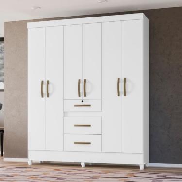 Imagem de Guarda Roupa Casal com Pés 6 Portas 3 Gavetas Itatiba Moval