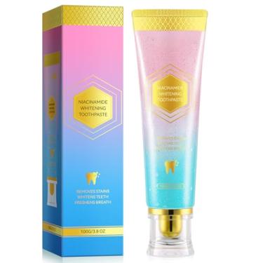 Imagem de Pasta de dente clareadora de niacinamida, pasta de dente branca de nicotinamida, remoção profunda de manchas com cuidado delicado, melhora a saúde das gengivas, protege o esmalte dentário, hálito