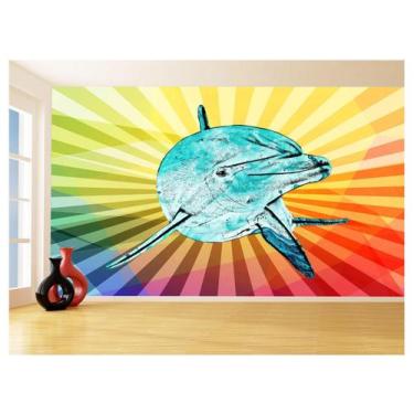 Imagem de Papel De Parede 3D Animais Pop Art Golfinho Cor 3,5M Pxa281 - Você Dec