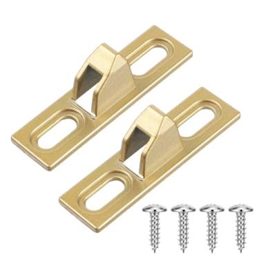 Imagem de 2 peças de substituição de trava de porta deslizante de vidro deslizante com parafuso de montagem para substituição de ferragens para vários pátios deslizantes (dourado)