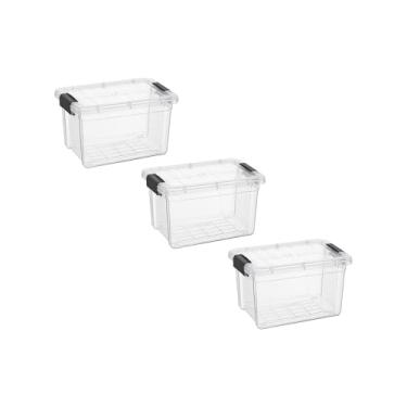 Imagem de Superio Mini recipiente de armazenamento caixa de giz de cera de plástico suprimentos de arte e estojo de costura empilhável transparente pequeno organizador para contas, papelaria, giz e alimentos