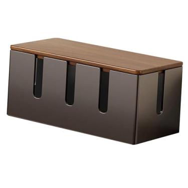 Imagem de YWJLQH Caixa Organizadora de Cabos com Tampa, Elegante, para Mesa, Ideal para Tomadas Elétricas, Câmeras e Cozinha.