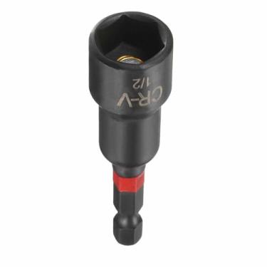 Imagem de HARFINGTON Chave de porca, soquete de 1/2 polegada, haste sextavada de 1/10.2 cm, soquete magnético de 6 pontos de comprimento, soquete magnético de 6 pontas, conjunto de parafusos de aço fosfatado