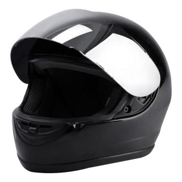 Imagem de Capacete de motocicleta TCMT Gloss Black Flip up Full Face DOT