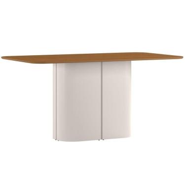 Imagem de Mesa De Jantar Para 6 Lugares 160cm Tampo Em Mdf Serena Off White/ypê - New Ceval