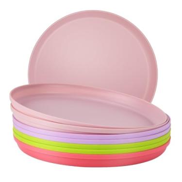 Imagem de Conjunto de 8 pratos de jantar inquebráveis para uso em acampamento e trailer, plástico PP 100% seguro para micro-ondas - leve, livre de BPA, lavável na lava-louças - perfeito para uso ao ar livre