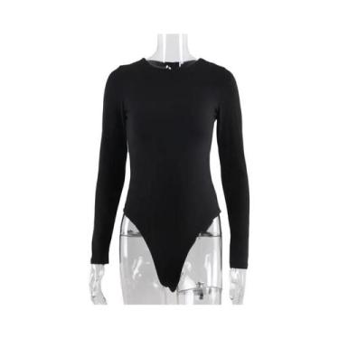 Imagem de Body Feminino Sexy Y2K - Algodão, Manga Comprida, Gola Redonda - Prima