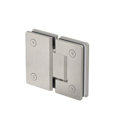 Imagem de Bathlink Dobradiças de porta de chuveiro de vidro de 180 graus, dobradiça de porta de vidro de níquel escovado resistente para banheiro, 1 peça dobradiça de porta de chuveiro de aço inoxidável 304