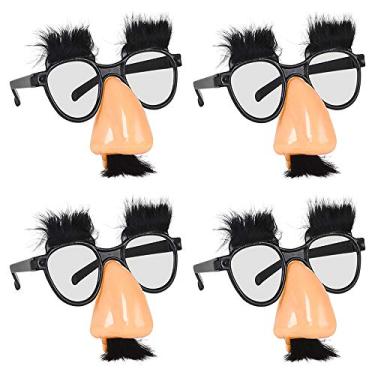 Imagem de Óculos de disfarce infantil da Dreidel Company, olhos e nariz engraçados com óculos de bigode, lembrancinhas de festa (pacote com 4)