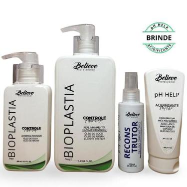 Imagem de Kit Progressiva Orgânica 1L + Reconstrutor 100ml + Acidificante pH Hel