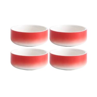Imagem de prato de lanche Sobremesa lanche tigela cerâmica comercial hotel prato tempero molho requintado placa tigela de sopa(Red)