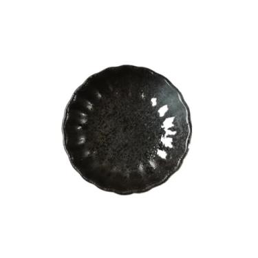 Imagem de Tigela para molho Prato redondo para molhos de cerâmica para temperos para molho churrasco para lanches caseiros(Preto)