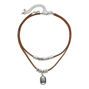 Imagem de Colar Com Pingente De Chapéu De Cowboy Turquesa Feminina