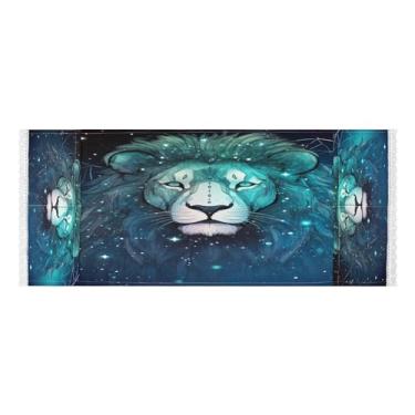 Imagem de Wassud Capas de lavadora e secadora de leão estrelado, protetor de lavadora com sacos de armazenamento, capa de geladeira à prova de poeira com bolsos para lavanderia doméstica, cozinha, 120 x 55 cm