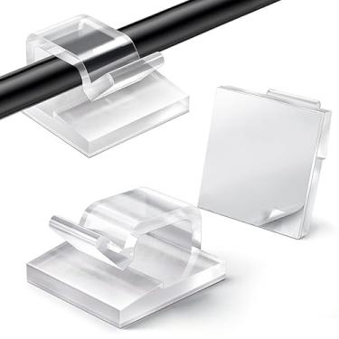 Imagem de 60 peças de clipes de luz de Natal, ganchos adesivos para uso externo, suporte de fio pegajoso para pendurar luzes de Natal e pequenos ganchos transparentes para cabos de parede e luzes de fadas