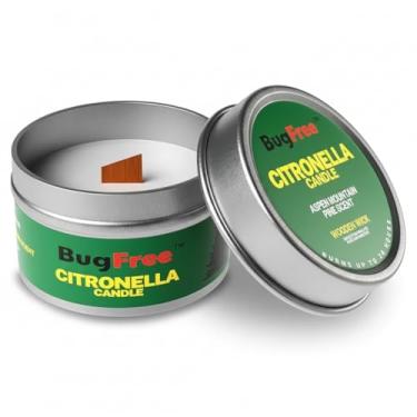 Imagem de Vela Natural BugFree (340 g) | Citronela, sem DEET, óleo essencial infundido para atividades ao ar livre, acampamento | Queima 25 horas (pacote com 4)