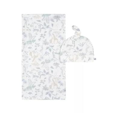 Imagem de Just Born Conjunto de cueiro e touca para bebês