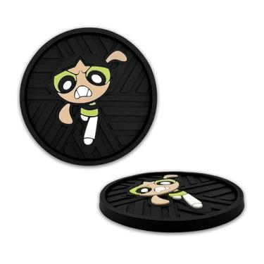 Imagem de NJECT Porta-copos automotivos de silicone texturizado 3D para meninas superpoderosas oficialmente licenciadas (6,5 cm de diâmetro) | Ajuste universal para todos os carros, caminhões, SUVs e mais |