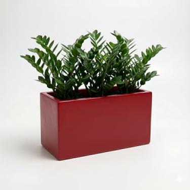 Imagem de Genérico Vaso Quadrado para Interior, GG, Preto, Terracota/Barro, Liso, Quadrado, Chão, Vaso de Plantas, 15x12x11 cm