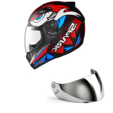 Imagem de Capacete Ebf New Spark Dragon Laranja Mais Viseira Prata-Masculino