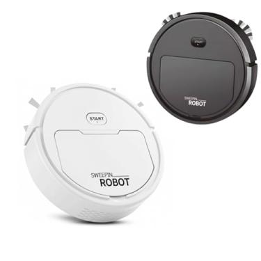 Imagem de Robô Aspirador de Pó Smart Inteligente 110v, 18W, Bateria 1200mAh, Sensor de Obstáculos Aspira Chão Laminados Cerâmica