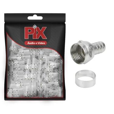 Imagem de Conector F Anel Para Crimpar Rg 6 - Pacote Com 100 Pçs