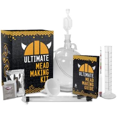 Imagem de Melhor kit de fabricação de hidromel de mel com fermento e acessórios para iniciantes, reutilizável, processo de fabricação passo a passo, 1 galão, feito nos EUA