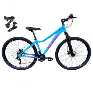 Imagem de Bicicleta Aro 29 Gta Start Câmbios Shimano 21v Freio A Disco Mountain Bike Alumínio Azul-rosa Tam: 15