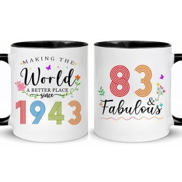 Imagem de Choinn 1943 Presentes de aniversário de 83 anos para mulheres e homens, presente de aniversário de 83 anos, caneca de café para mãe, pai, avó, vovô, ideias de presentes de aniversário de 83 anos, Dia