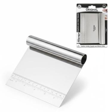 Imagem de Espátula de Cozinha em Aço Inox com Régua – Cortador e Raspador para Massas, Bolos e Pães Profissional PREMIUM MCO