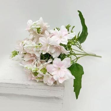 Imagem de Flores artificiais de mandioca e lírio do vale - flores falsas de seda realistas para decoração de casa, duráveis e realistas (rosa pálido)