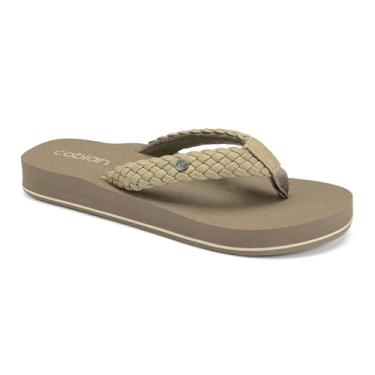 Imagem de Cobian Sandália feminina trançada Bounce Flip Flop, Creme, 42