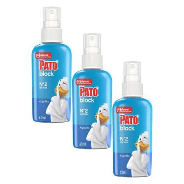 Imagem de Kit 3 Odorizadores Sanitários Líquido Pato Block Algodão 60ml Spray