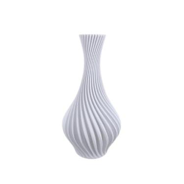 Imagem de Kit 3 Vasos Decorativos Em Espiral Moderno Sala Cozinha Decoração Ambiente Plástico Resistente enfeite para rack de sala jarros decorativos para sala(Branco,1Unidade 15cm)