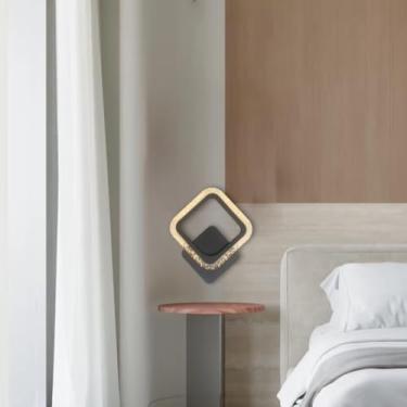 Imagem de Arandela Interna Moderna LED 3 Cores - Luminária de Parede Painel, Cores Dourado/Preto/Branco,Ideal para Quarto, Sala ou Escritório (CD20250560P)