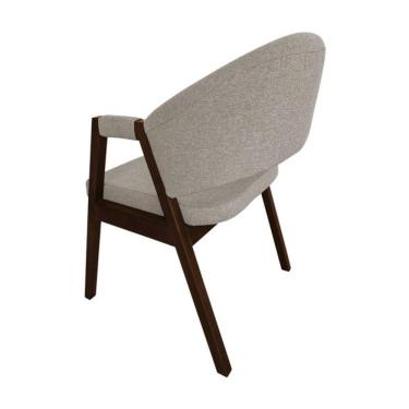 Imagem de Kit 4 Cadeiras De Jantar Madeira Maciça Helen Impermeável Mel;Bege Linho