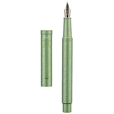 Imagem de Caneta-tinteiro Hongdian 1851 Forest Applegreen Ice Flowers, ponta extrafina, design clássico com conversor e estojo de caneta de metal