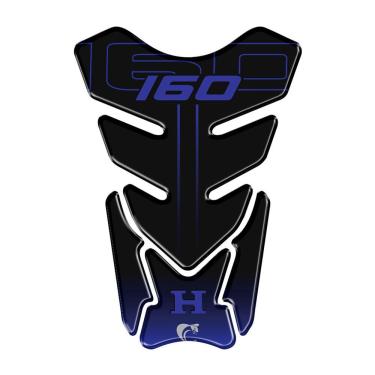 Imagem de Protetor Tanque Resinado 3d Compativel Moto Cg Titan 160 Azul Cor Preto