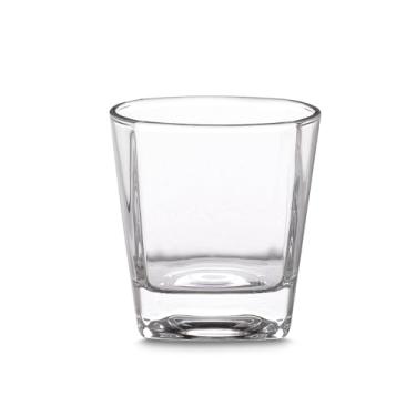 Imagem de Kit Premium para Whisky com Copo de Vidro 200ml, Pedras Sabão Reutilizáveis, Pegador de Gelo, Caixa Presenteável em Madeira, 11,3x13x16cm