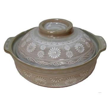 Imagem de IPPINKA Pote de barro japonês Donabe, 2300 ml, para 3-4 pessoas, branco, produto da Mie, Japão