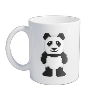 Imagem de Caneca Xícara de Café Porcelana 300ml Personagem Panda Arte Pixel