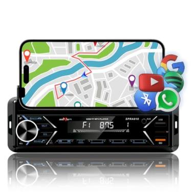 Imagem de Rádio Automotivo Com Suporte Para Celular Seven Parts SPRA010 com USB, bluetooth e leitor de cartão SD