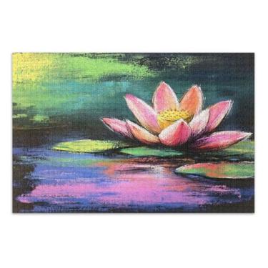 Imagem de Quebra-cabeça Lotus Water Cool para adultos com letras nas costas, 500 peças, adulto