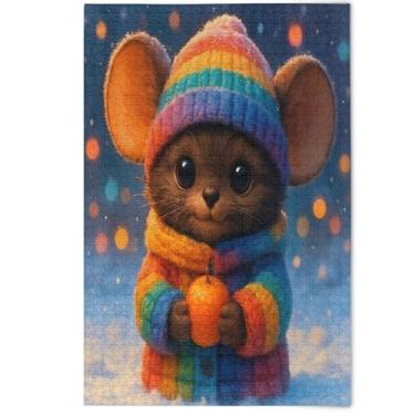 Imagem de Adults Jigsaw 1000 Piece Puzzles Landscape Artwork Cute Furry Creature Round Animal Difficult Puzzles White Elephant Party Gifts, 1000 Pieces, 29.5" x 19.7"